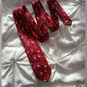 cool vintage tie red with insects jb herringbone